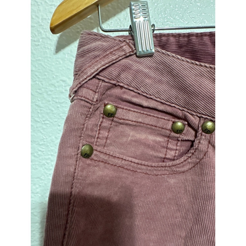 Free People Corduroy Pants Womens 28 Burgundy Wash Skinny Casual Jeans - Picture 3 of 6
